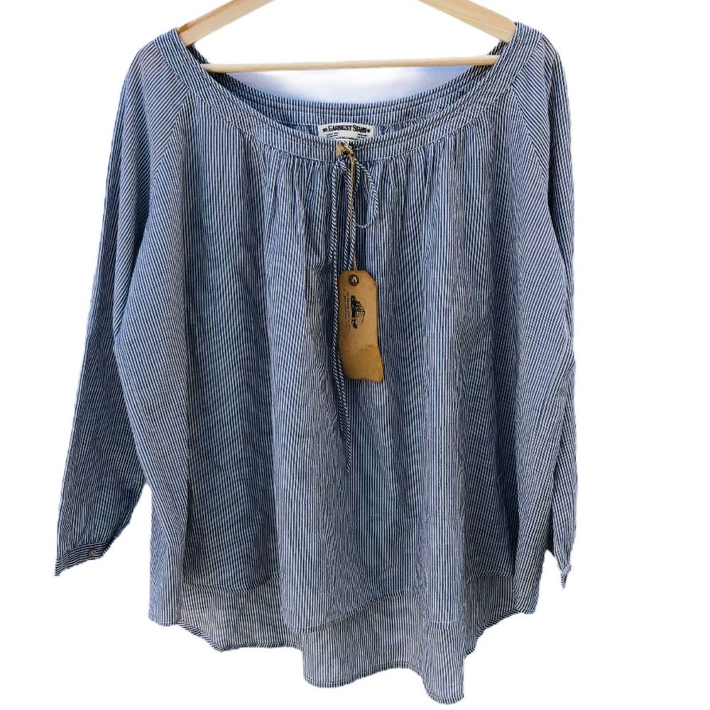 Earnest Sewn Striped Peasant Tunic Top